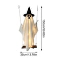 thumbnail image 3 of Halloween Decorations – 59" Hanging Ghost on Swing with LED String Lights, Outdoor Yard & Porch Prop for Haunted House Parties B, 3 of 6