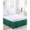 thumbnail image 2 of Green Leopard Print Wrap Around Bed Skirts for Queen Bed 16" Drop,Bed Skirt with Adjustable Elastic Belt Dust Ruffle Bed Valance for Bedroom Hotel Farmhouse Abstract Animal Patterned Bed Frame Cover, 2 of 7