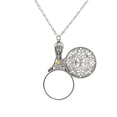 thumbnail image 3 of 1928 Jewelry Womens Pewter Mirror with Sliding Filigree Cover Necklace Pendant Enhancer, 30, 3 of 4