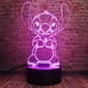 thumbnail image 4 of Lámpara de noche LED 3D de Stitch, lámpara de noche de Stitch, 16 colores, lámpara de escritorio 3D decorativa, luz nocturna con control remoto táctil y alimentación por USB para niños., 4 of 5