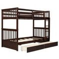 thumbnail image 3 of Harper & Bright Designs Twin Over Twin Bunk Bed with Two Storage Drawers, Solid Wood Twin Size Loft Bed with Guardrail and Removable Ladder, Can be Converted Into 2 Separate Beds, 3 of 8