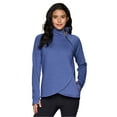 thumbnail image 4 of RBX Active Women's Zip Mock Neck Wrap Fleece Pullover Sweatshirt With Pockets, 4 of 12