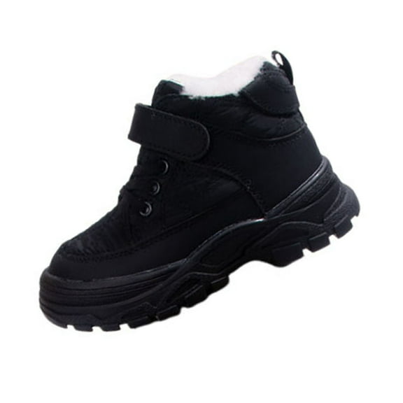 OWUUcdse Girl's Snow Boots, Non-Slip Fleece-lined Thermal Gift Winter Shoes Black Size 13 (Little Kids)