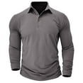 thumbnail image 2 of PEASKJP Mens Polo Shirts Long Sleeve for Winter Mens Polos Long Sleeve Men's Big and Tall Classic Fit Long Sleeve Polo (Dark Gray,L), 2 of 5