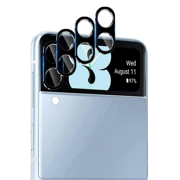 3 Packs Compatible for Samsung Galaxy Z Flip 4 Camera Lens Protectors, 9H Hardness Anti-Scratch, Ultra-Thin Premium HD Clear Tempered Glass Camera Lens Protector for Z Flip 4 5G 2022,Black
