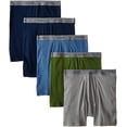 thumbnail image 2 of Hanes Ultimate Men's 5-Pack FreshIQ Odor Control Boxer Briefs, Blue/Green, Small, 2 of 2