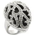 thumbnail image 1 of Bague en Laiton Rhodié avec Agate Semi-Précieuse en Jet pour Femmes Jet Style de Couleur Pierre LOA943 Taille 6, 1 of 1