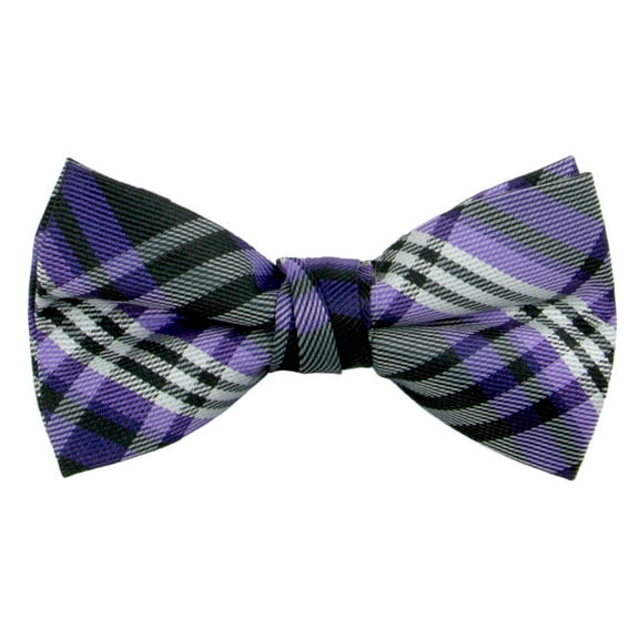Spring Notion Boys' Pre-tied Woven Bow Tie X-Large Plaid Purple