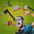 thumbnail image 4 of Decoraciones de plástico para Halloween, 2023, martillo, cuchillo, hacha, tijeras, diadema, fiesta de Halloween, Casa Encantada, utilería, diadema para fiesta, 4 of 4