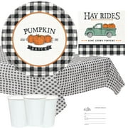 Thanksgiving Buffalo Plaid Pumpkin Truck Party Supplies