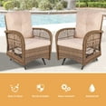 thumbnail image 4 of W WARMHOL Outdoor Rattan Swing Glider Chairs, Patio Bistro Set of 2 Chairs with Thickened Cushions, All-Weather Furniture Wicker Conversation Rocking Glider Sets for Patio Balcony & Garden, 4 of 7