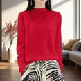 thumbnail image 4 of WCJM Women's Red Turtleneck Sweater First Line Ready Made Clothing Half Turtleneck Slim Fitting Bottoming Shirt for Women Autumn and Winter 2026 New Sweater Slimming Inner Sweater, 4 of 6