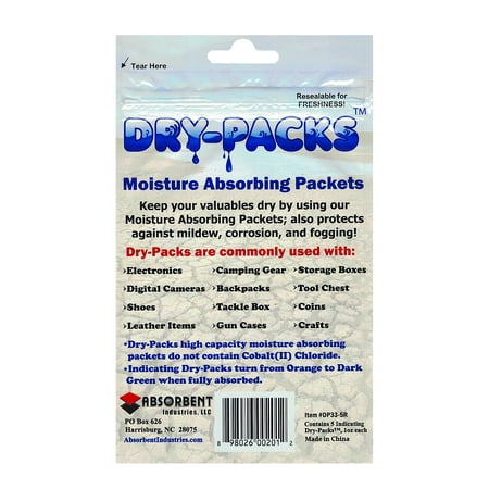 Dry-Packs Dry-Packs Moisture Absorbing Silica Gel Indicating 1 Ounce Packets (5pk)