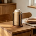 thumbnail image 4 of Dispensador de vasos desechables de papel con base de madera y estructura metálica | Organizador de vasos de un solo compartimento para encimera, 4 of 6