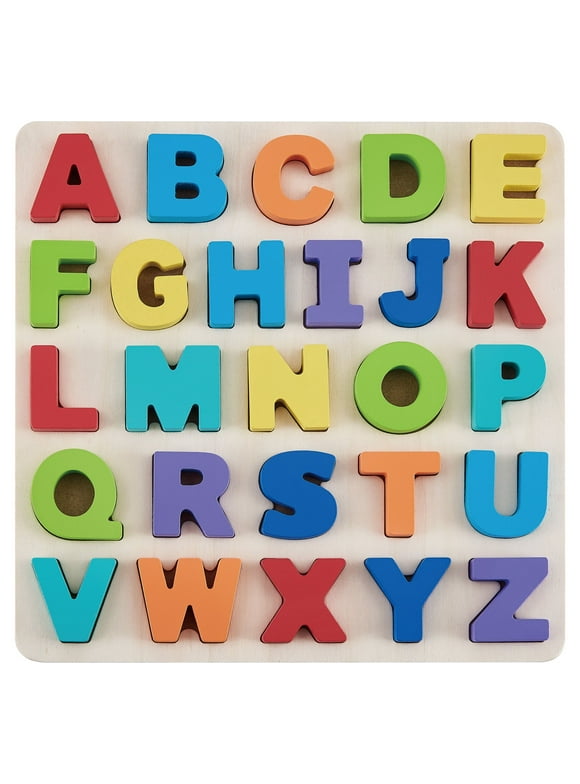 Spark. Crerate. Imagine Alphabet Puzzle wooden puzzle for ages 18 months to 70 months improves young child's shape sorting abilities.