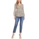 thumbnail image 2 of Blusa Floral Inspire Chic para Mujeres 2025, Camiseta Cómoda de Cuello en V, Camisas de Manga Larga, Tops Tunic Casual L Albaricoque, 2 of 5