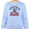 thumbnail image 2 of Check Out My Balls Christmas Sweatshirt Unisex Large Light Blue, 2 of 5