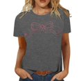 thumbnail image 1 of LUOGENLI T-shirts pour Femmes Mode Décontractée Chemises Imprimées Col Rond Manches Courtes Tee Tops Tunique Blouse 4TG T-shirts Graphiques Saint-Valentin Gris Foncé TG, 1 of 1