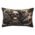 thumbnail image 1 of Balery Gold Rose Skull Funda de Cojín Estampada, Regalos para Mujeres, Regalos de Amor para Ella, Regalos para Novia o Esposa, Funda de Almohada-20"x30", 1 of 6