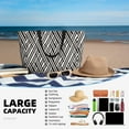 thumbnail image 5 of Honeii Black White Stripes for Tote Bag with Adjustable Strap,Beach Bag, Waterproof Sandproof Beach Tote Bag, Large Capacity Foldable Beach Bags, 5 of 7