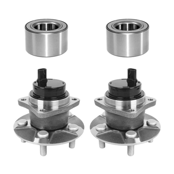 AutoShack Rear Wheel Bearings and Front Wheel Bearing Hub Assembly 5 Lugs with ABS Set Replacement for 2003-2008 Toyota Corolla Matrix 2003-2008 Pontiac Vibe 1.8L FWD HUB030400573