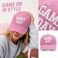 thumbnail image 6 of Gameday Hat Vintage Embroidered Football Season Hat Sports Fan Baseball Cap,Pink, 6 of 6