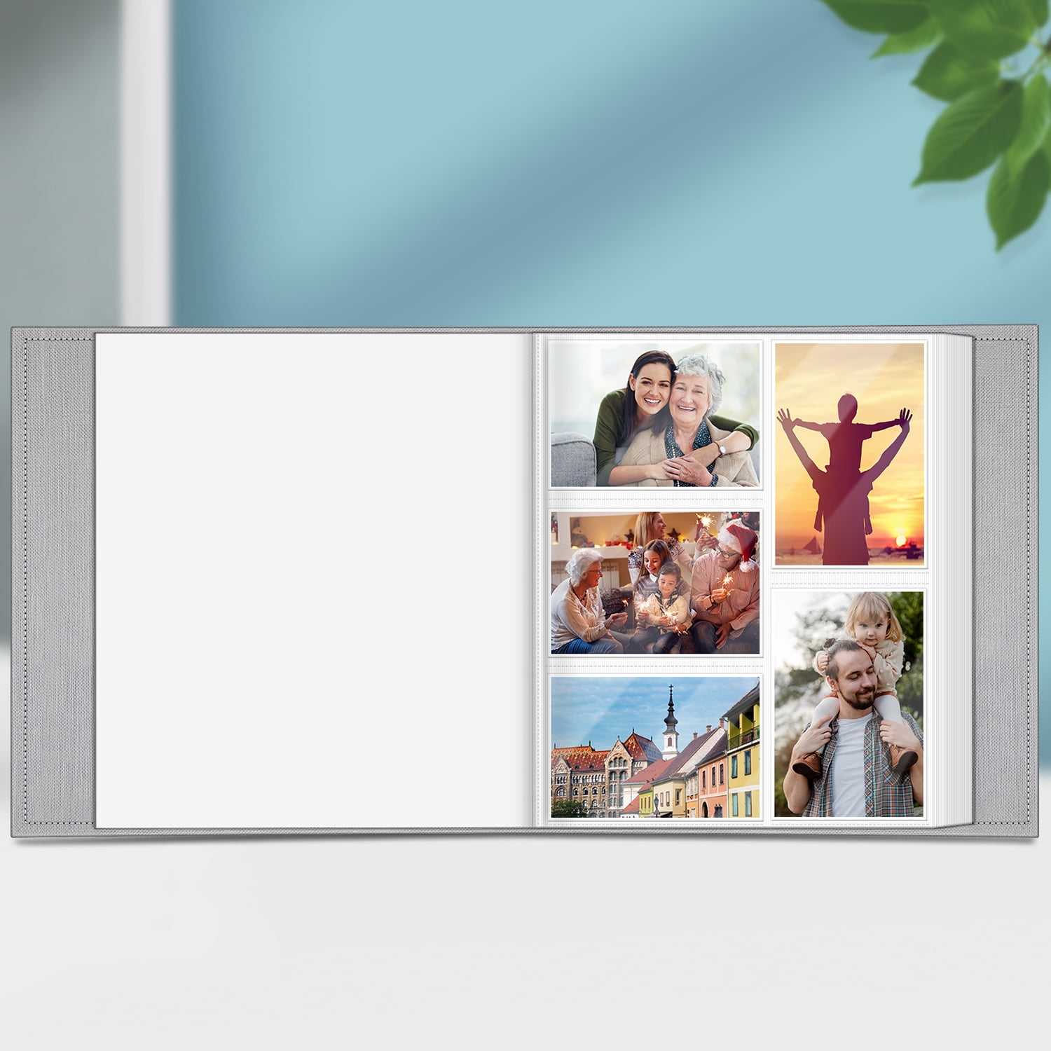Fintie Classical Photo Album - 600 Pockets, 4x6 Photos, Ideal for Family, Wedding, Anniversary, Baby Vacation - Cloudy