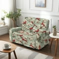 thumbnail image 4 of Xoenoiee Cardinal Flower Print Recliner Sofa Slipcover, 6 Pieces Polyester Fabric Stretch Sofa Covers for 2 Seat Reclining Couch, Soft Washable Furniture Protector with Pockets, 4 of 6