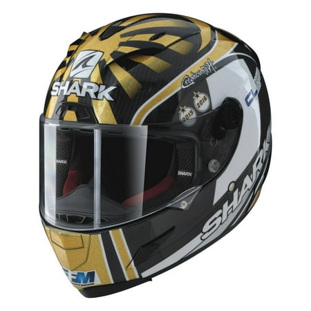 Midway Signed Replica Helmet - Shark Race-R Pro Carbon Replica Zarco World Champion Helmet Gold/Black