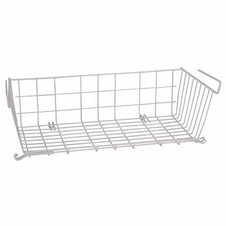 Panacea 40609 White 21" x 10" Vinyl Coated Wire Undershelf Storage Basket