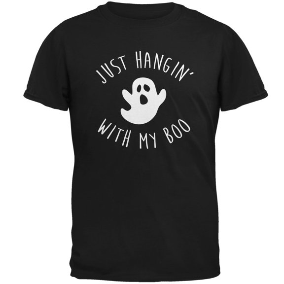 Halloween Just Hangin With My Boo Ghost Mens T Shirt Black MD