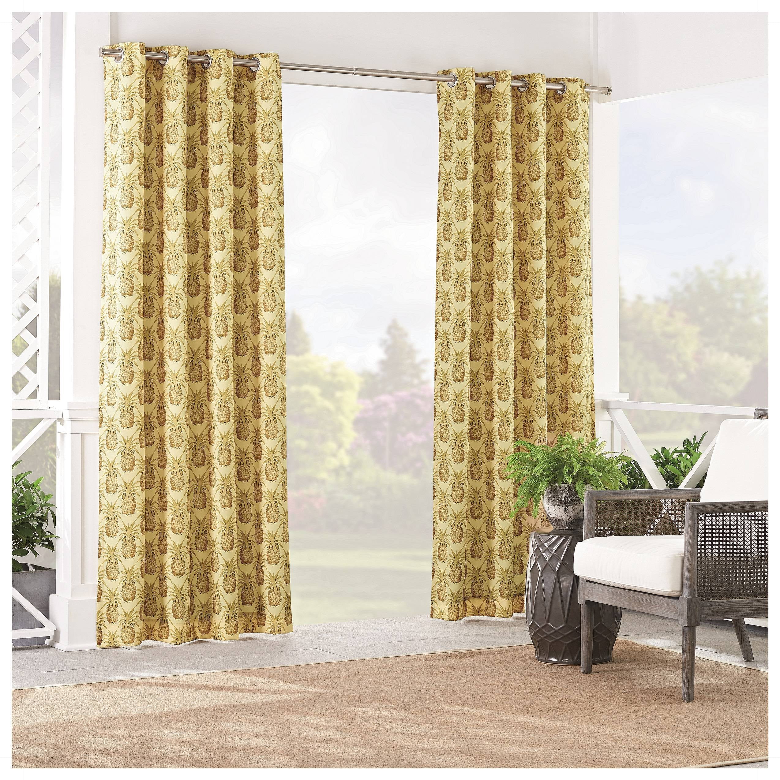 WAVERLY Sun N Shade Pineapple Grove Natural Outdoor Fabric by the yard