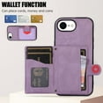 thumbnail image 6 of Crossbody Wallet Women Case for iPhone 7,iPhone 8,iPhone SE 2020,iPhone SE 2022,[RFID Blocking] Credit Card Holder with Should Strap,Premium PU Leather Purse Diamond Patterned Folio Cover,Purple, 6 of 8