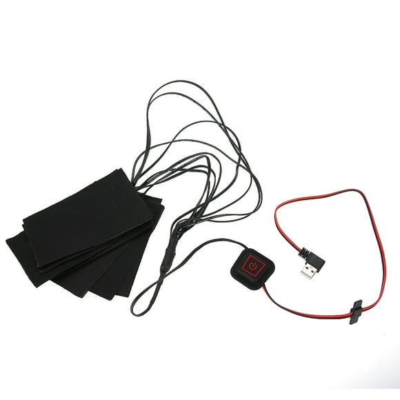 Domqga USB Heating Pad, Heating Clothes,Winter Heated Jacket Vest Metal Fiber Heating Pads Electric Warm Clothing 8-in-1 Kit