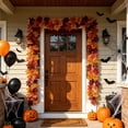 thumbnail image 6 of Yyuenw 78.74in Artificial Maple Leaf Fall Garland Hanging Vine, Autumn Foliage Decor for Halloween Thanksgiving Fireplace Door Indoor Outdoor Home Decor, 6 of 9