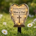 thumbnail image 6 of Solar Garden Lights Outdoor Waterproof 9X6 Inch Fairy Butterfly Acrylic Decorative Solar Stake Lights Outdoor for Lawn Backyard Cemetery 1 Pack Memorial Garden Decor, 6 of 7