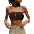 thumbnail image 1 of Txlixc Blusa tubular de verano para mujeres, de punto de color sólido Txlixc moda, 1 of 8