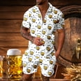 thumbnail image 1 of WILLBEST Traje Informal Corto para Hombre Oktoberfest de Verano A La Moda, con Solapa y Manga Corta, Transpirable, Cómodo y con Estampado de Taza., 1 of 5
