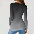 thumbnail image 4 of Womens Ribbed Knit Long Sleeve Shirts Trendy Casual Henley Tops Slim Fitted Basic T-Shirts, 4 of 5