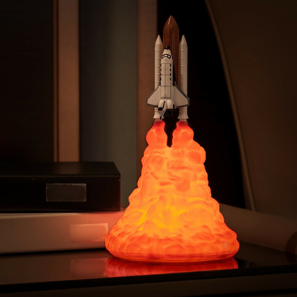 3D Print Space Shuttle Night Light Table Desk Lamp Home Decor For Space Fans 