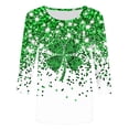 thumbnail image 5 of TaTaai Women St. Patrick's Day Green Print Crew Neck 3/4 Sleeve T-Shirt Loose Casual Top Ladies Spring Holiday Street Wear Lightweight Breathable Non-See-Through No Fading Soft Top Gift, 5 of 5