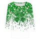 thumbnail image 5 of TaTaai Women St. Patrick's Day Green Print Crew Neck 3/4 Sleeve T-Shirt Loose Casual Top Ladies Spring Holiday Street Wear Lightweight Breathable Non-See-Through No Fading Soft Top Gift, 5 of 5