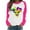 #124-Hot Pink, variant on Craaazy Women's Long-Sleeve Loose Pullover Tops- Casual Mardi Gras Printed Crewneck Sweatshirts Gifts
