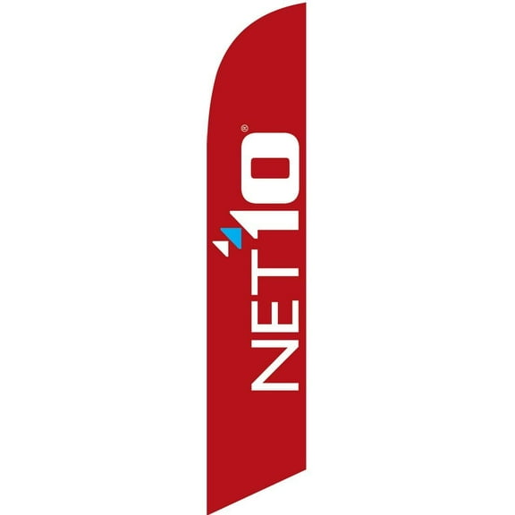 Net10 Wireless red Feather Banner Swooper Flag - Replacement FLAG ONLY