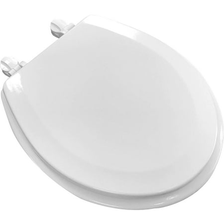 Mainstays Round White Wood Toilet Seat With Easy Off Hinges