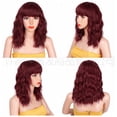 thumbnail image 2 of Synthetic Curly Bob Wig with Bangs Short Bob Wavy Hair Wigs for Women Bob Style Synthetic Heat Resistant Bob Wigs a4, 2 of 7