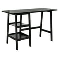 thumbnail image 3 of SAFAVIEH Sofara Solid Writing Desk w/ 2 Shelves, Matte Black, 3 of 11