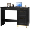 thumbnail image 7 of 4 EVER WINNER 43" Black & Gold Desk with 4 Storage Drawers & Shelves, Luxury Multi-Functional Computer Desk for Home Office, 7 of 7