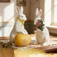 thumbnail image 5 of Easter Decoration Resin Rabbits with Carrot and Easter Bunny Tabletop for Home Farmhouse, 5 of 6