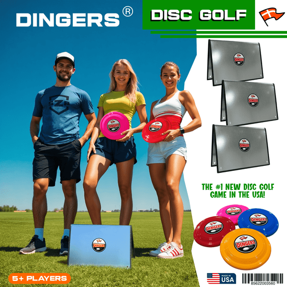 Dingers Disc Golf - Excitement of Disc Golf with the Ease of Backyard Games • 5 player game